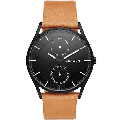 Image of Skagen Holst IP sort stål quartz med fem visere herre ur, model SKW6265